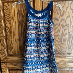 Zoe & Rose Band of Gypsies Blue Printed Dress